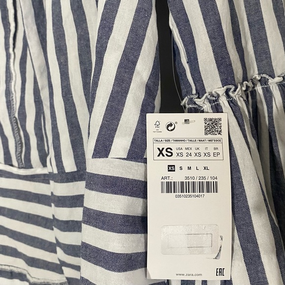 NWT Zara Open-Front Lightweight Striped Blazer Jacket - Picture 4 of 4